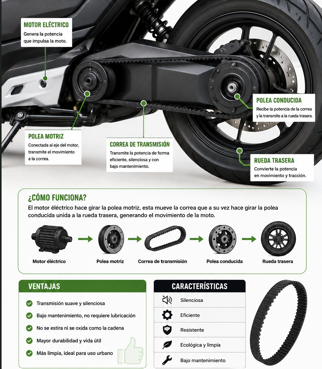 TRANSMISIÓN CORREA MOTO ELECTRICA